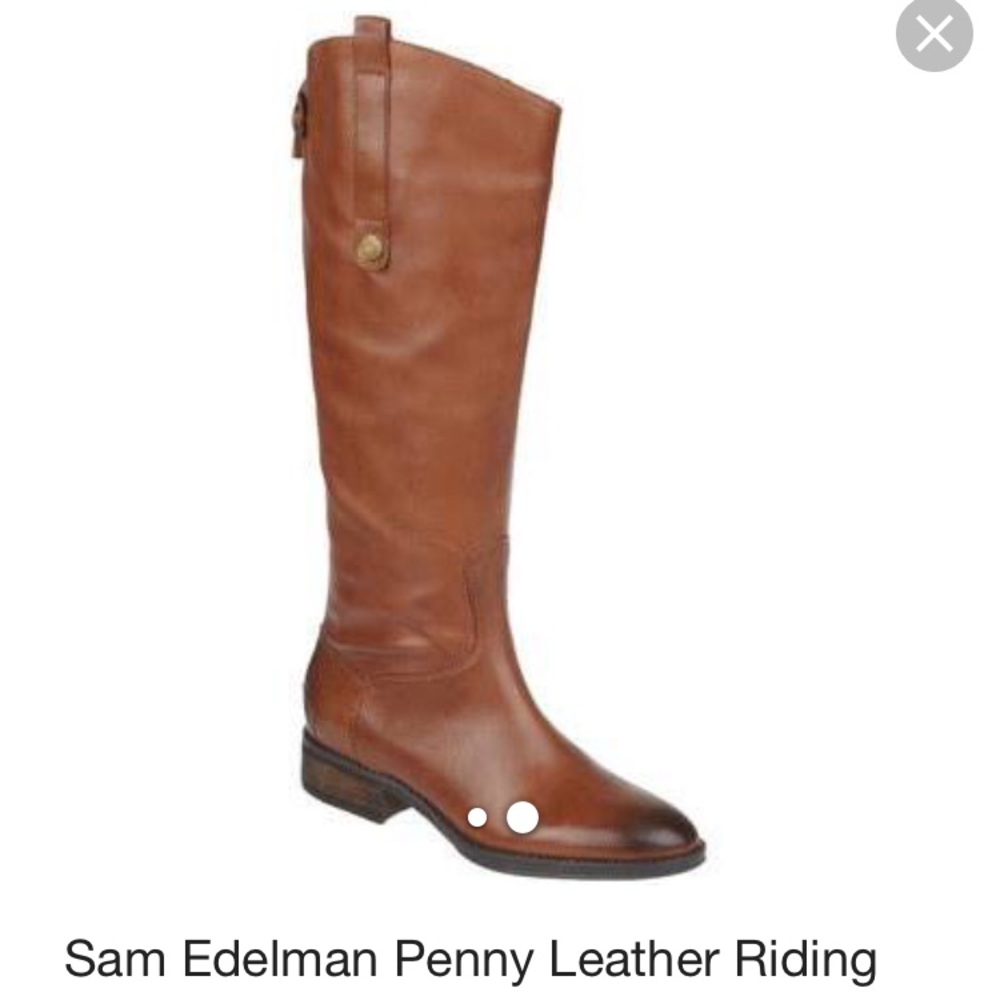 Sam Edelman Wide Calf Penny Boot Whiskey Leather